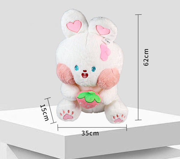 Strawberry holding cute plush toy